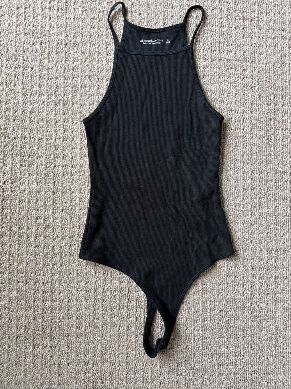 Abercrombie & Fitch Black Ribbed Halter Girls' One-Piece Bodysuit